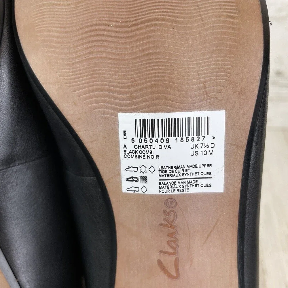 New- Clarks Marilyn Sara Black Pumps Cap Toe Size 10 (7126513) - Picture 7 of 8